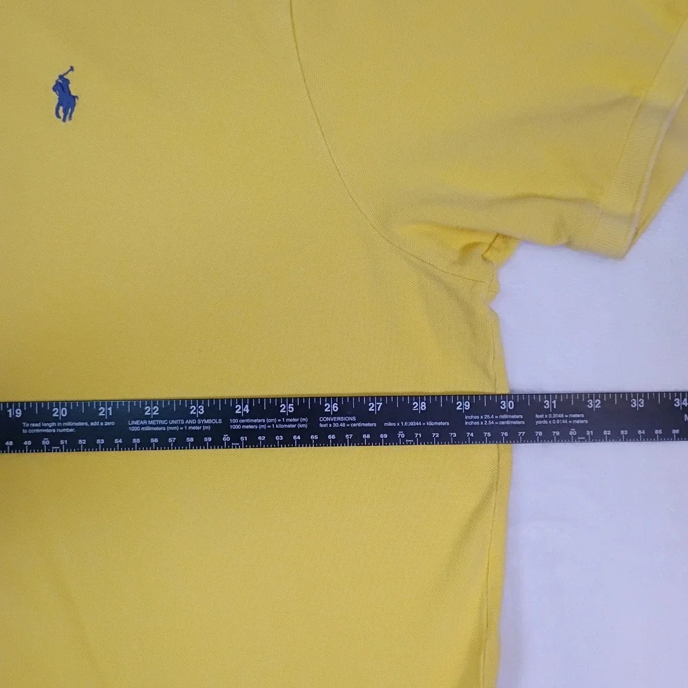 Polo Ralph Lauren Mens 4XB Yellow Short Sleeve Cotton Pique Pony Polo Shirt